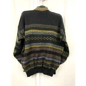 VTG Acrylic Wool Blend Men's Sweater XL Made‎ in Italy Mock Neck 90's Grandpa